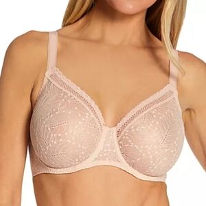 Sz 30E Pink Sand Simone Pérèle Comete Molded Full Cup Bra Jacquard Lace